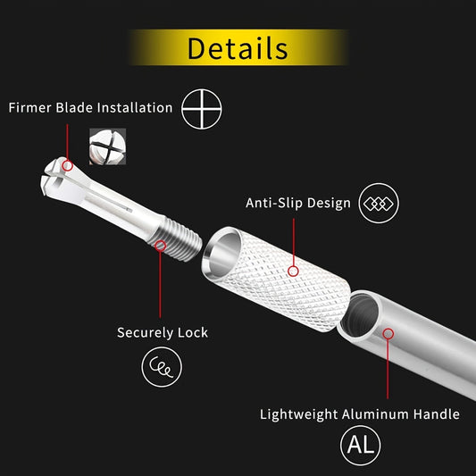 Precision craft knife with textured grip and locking blade sleeve detail