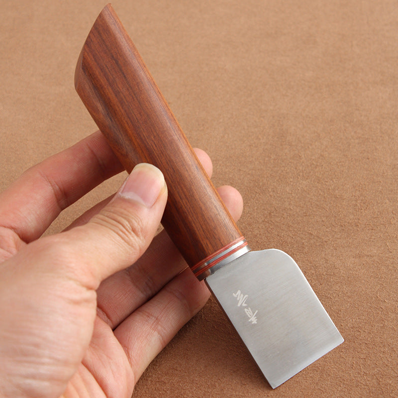 Thumb Knife 36mm For Cutting Leather with Rosewood Handle, Right-Hand Leathercraft Knife for DIY