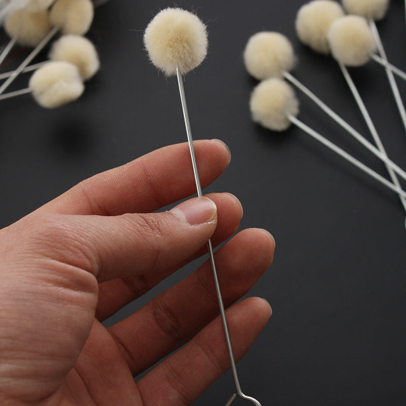 Wool Dauber Ball Dye Applicator – DIY Leather Oil & Dye Brush, Handmade Velvet-Back Wool Ball for Leathercraft