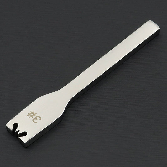 Stainless steel #3 zipper detatcher tool with notched removal head