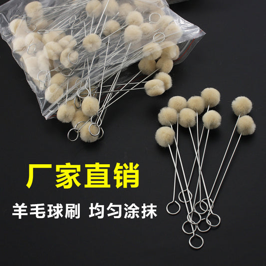 Wool Dauber Ball Dye Applicator – DIY Leather Oil & Dye Brush, Handmade Velvet-Back Wool Ball for Leathercraft