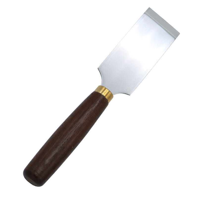 D2 Steel Leather Skiving Knife with Walnut Handle – Professional Leathercraft Thinning & Beveling Tool, Flat/Round/Bevel Blade