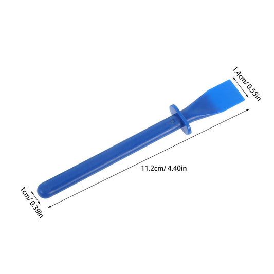 Blue glue applicator stick with small cap at one end, for leathercraft