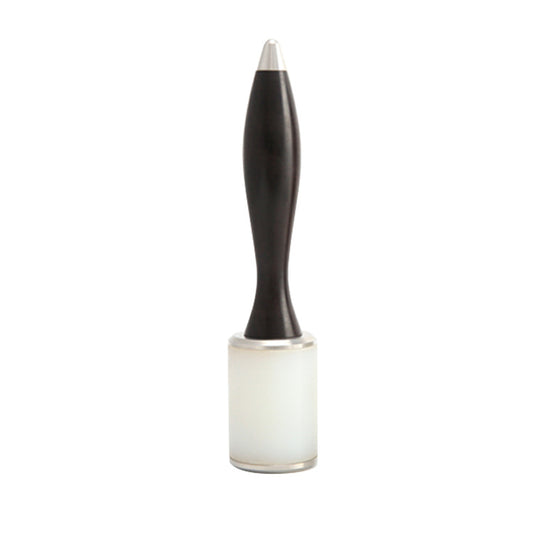 Leather carving mallet with black handle and white cylindrical base