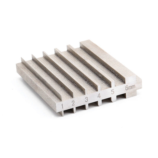 Silver beveler & skiving knife sharpener tool with numbered slots and 6mm guide
