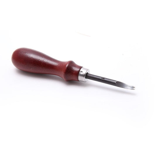Wooden-handled screwdriver on a white background
