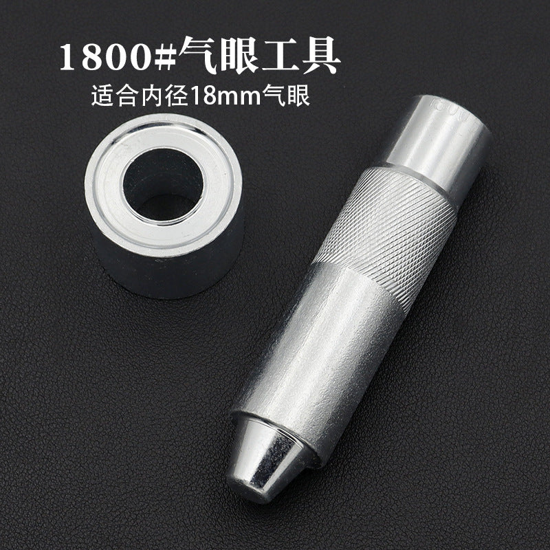 18mm grommet setting die set: hand setter tool and base ring