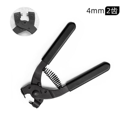 Diamond cutting pliers with 4mm opening and 2-teeth cutting jaws, black handles