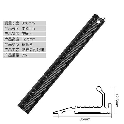 Aluminum Alloy Anti-Cut Protective Ruler – T-Type Safety Guide Ruler for Leather Cutting, DIY Handmade Crafts & Art Drawing (20/30/45/60cm)