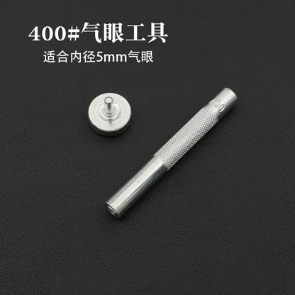 Hand grommet setter with black base die, 5mm inner diameter