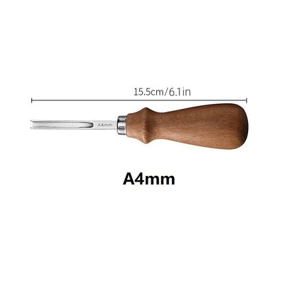 Leather edge beveler tool, A4mm width, beech handle with stainless steel blade
