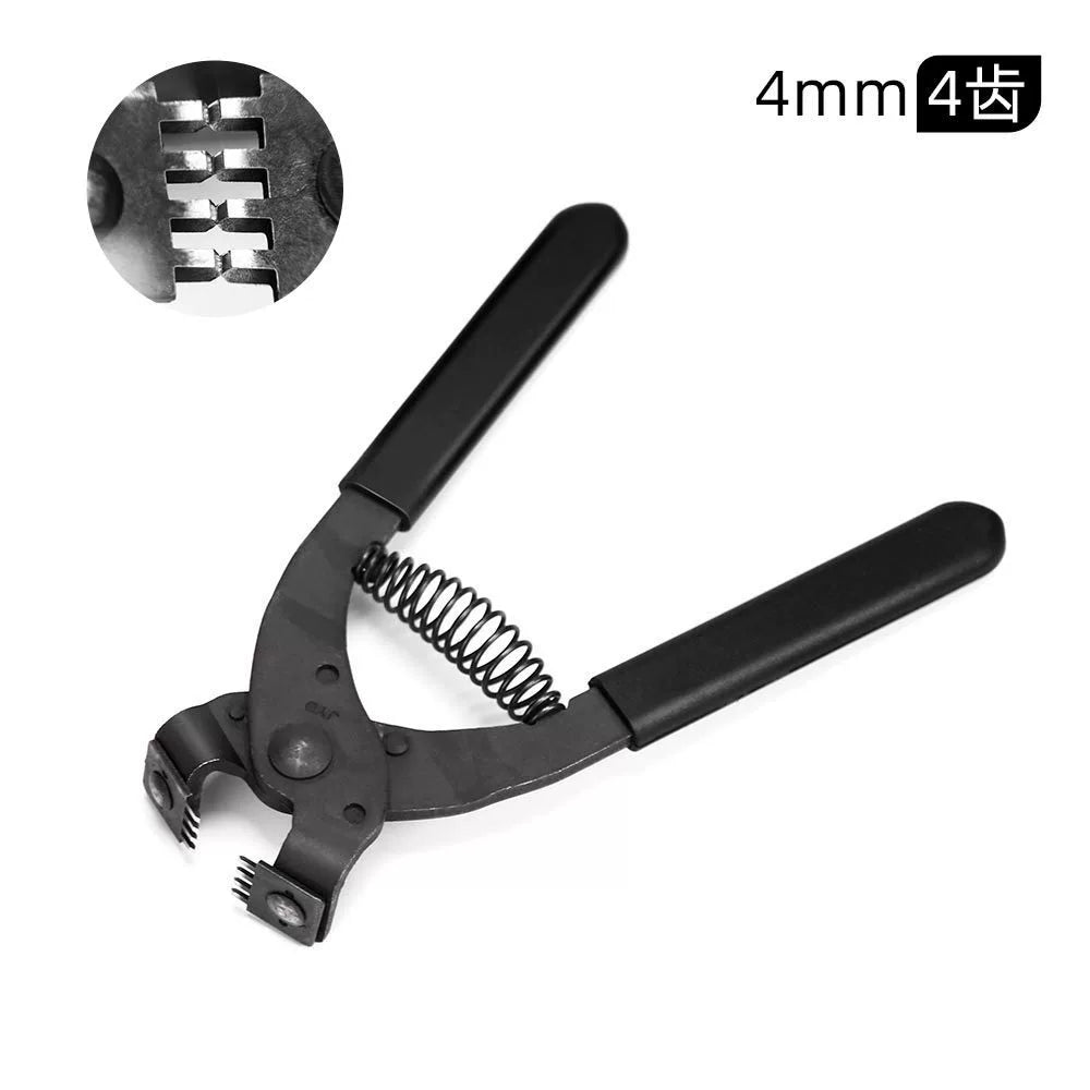 Diamond cutting pliers with 4mm opening and 4-teeth cutting jaws, black handles