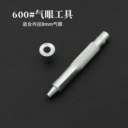 Hand grommet setter with black base die, 8mm inner diameter