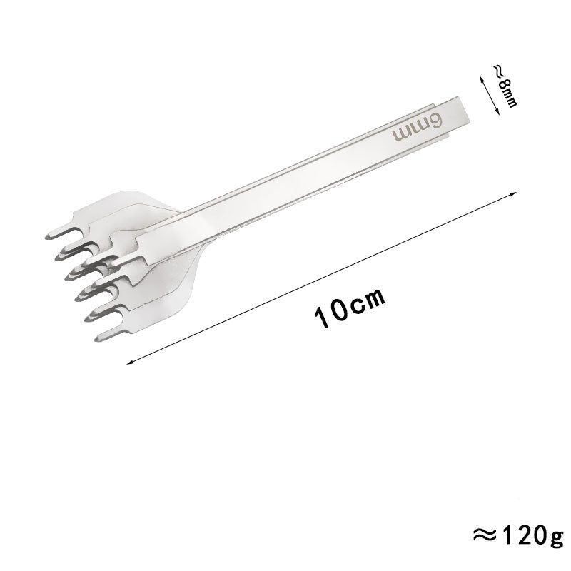 Steel leather stitching chisel with toothed head, 10cm length; weight about 120g