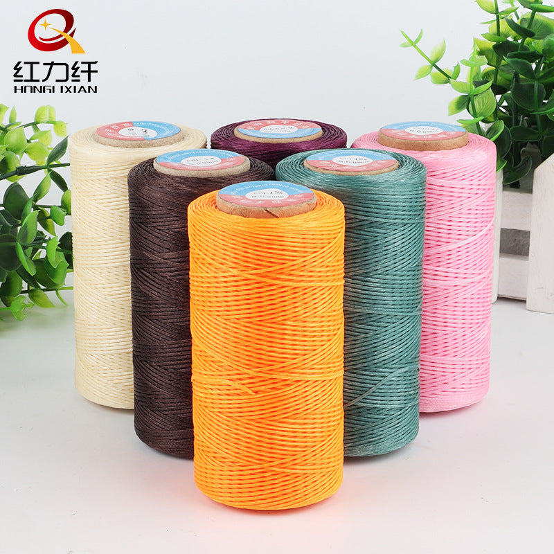 0.8mm / 260 Meters Flat 150D Polyester Waxed Thread For Sewing in 36 Colors