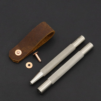 Meteorite Pattern Copper Rivet Setting Tool for DIY Handmade Leathercraft, No.9/No.12 American Rivet Sizes