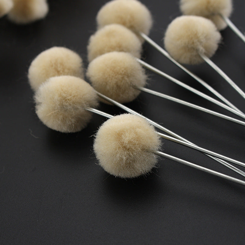 Wool Dauber Ball Dye Applicator – DIY Leather Oil & Dye Brush, Handmade Velvet-Back Wool Ball for Leathercraft