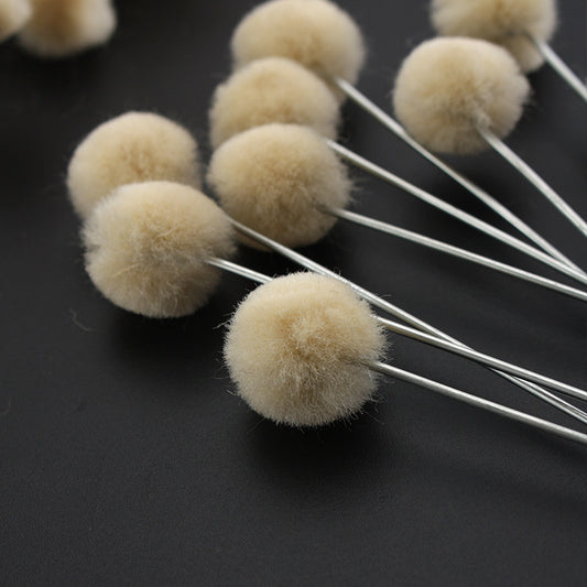 Wool Dauber Ball Dye Applicator – DIY Leather Oil & Dye Brush, Handmade Velvet-Back Wool Ball for Leathercraft