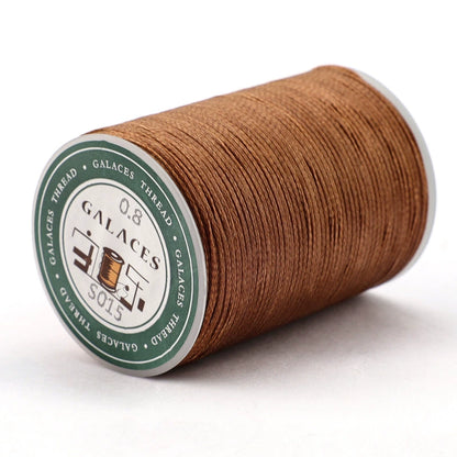 0.8mm / 90 Meters Flat Waxed Thread for Leather Sewing – 16-Strand Polyester Wax Cord, 90m Roll, High Strength Hand Stitching Thread