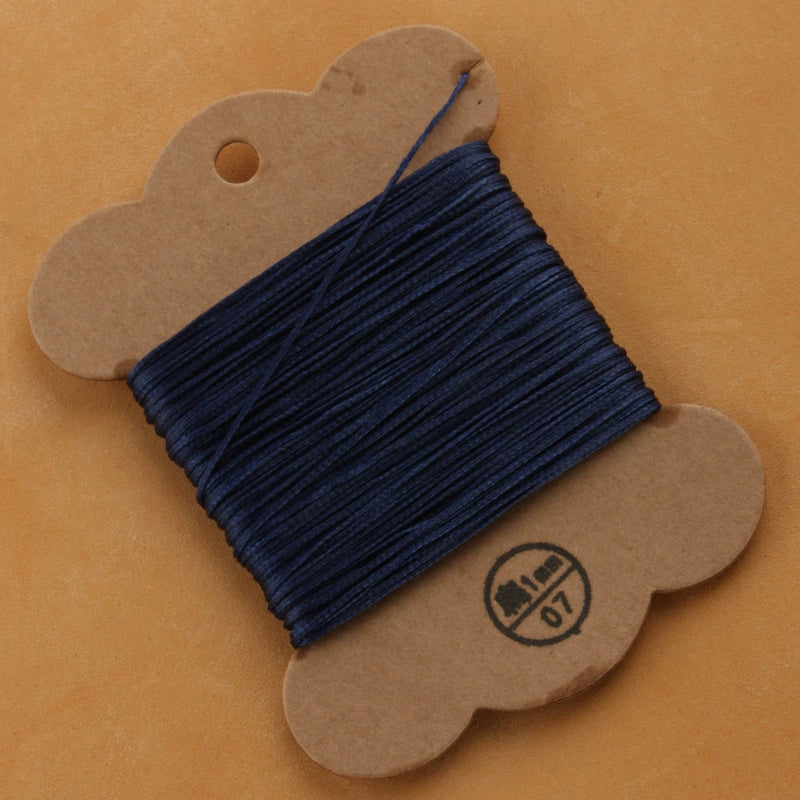 1mm/30meters Flat Waxed Polyester Thread For Leather Hand Sewing in 28 Colors