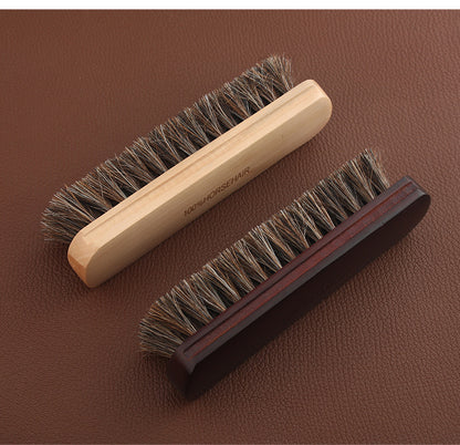 Horsehair Brush with Wooden Handle For Leather