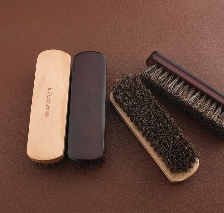 Horsehair Brush with Wooden Handle For Leather