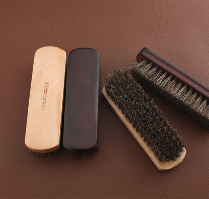 Horsehair Brush with Wooden Handle For Leather