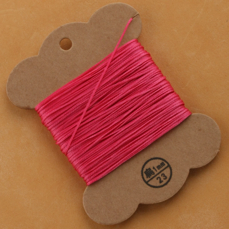 1mm/30meters Flat Waxed Polyester Thread For Leather Hand Sewing in 28 Colors