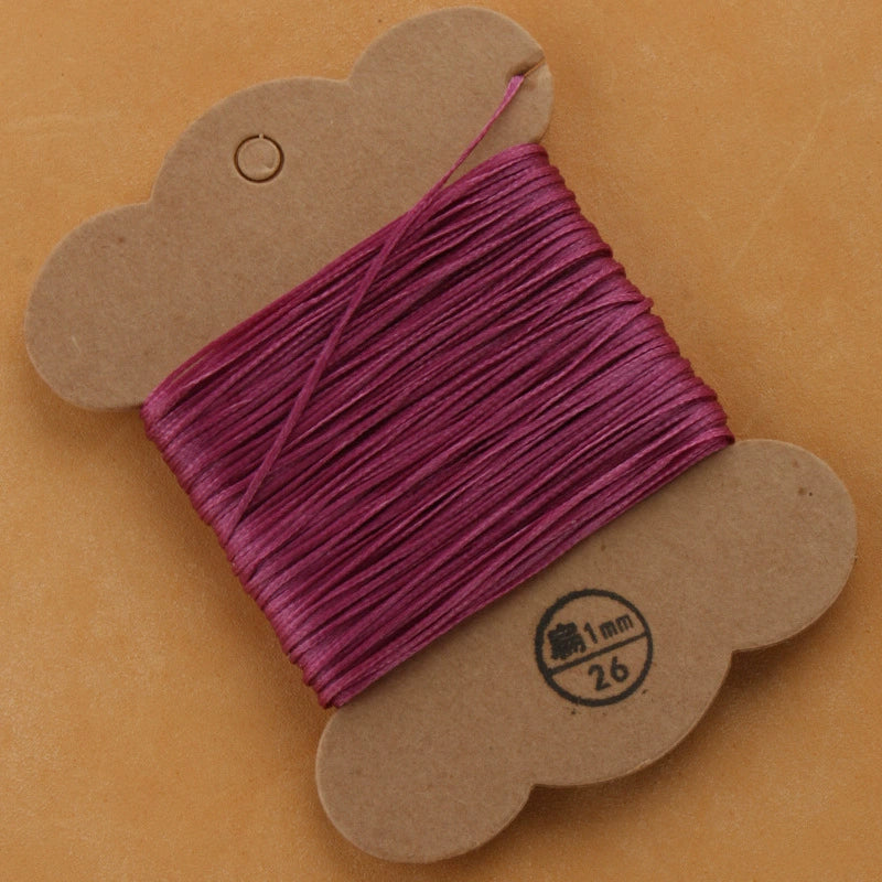 1mm/30meters Flat Waxed Polyester Thread For Leather Hand Sewing in 28 Colors