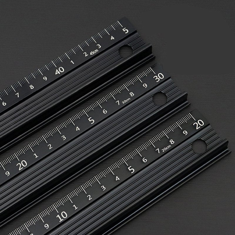 Aluminum Alloy Anti-Cut Protective Ruler – T-Type Safety Guide Ruler for Leather Cutting, DIY Handmade Crafts & Art Drawing (20/30/45/60cm)