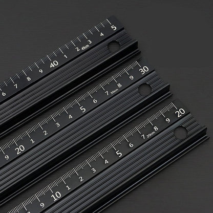 Aluminum Alloy Anti-Cut Protective Ruler – T-Type Safety Guide Ruler for Leather Cutting, DIY Handmade Crafts & Art Drawing (20/30/45/60cm)