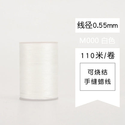 Waxed leather stitching thread spool in white