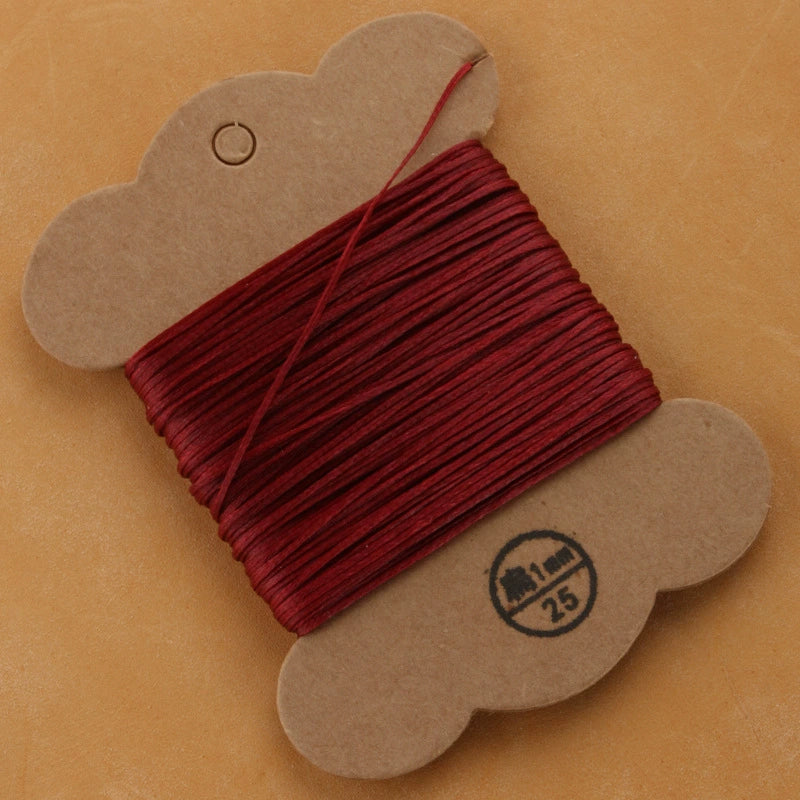 1mm/30meters Flat Waxed Polyester Thread For Leather Hand Sewing in 28 Colors
