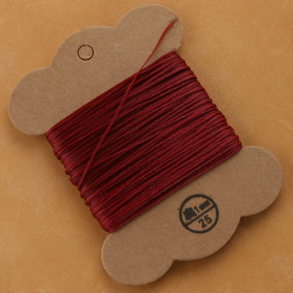 1mm/30meters Flat Waxed Polyester Thread For Leather Hand Sewing in 28 Colors