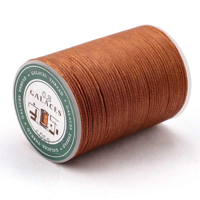 0.8mm / 90 Meters Flat Waxed Thread for Leather Sewing – 16-Strand Polyester Wax Cord, 90m Roll, High Strength Hand Stitching Thread