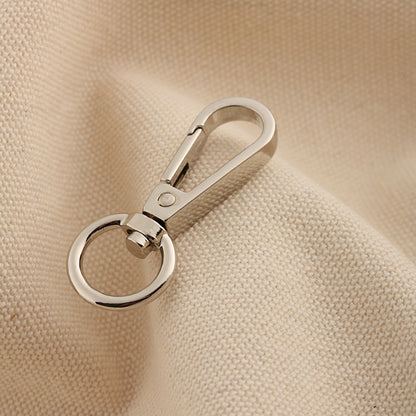 Silver swivel lobster claw hook buckle with round keyring and spring clasp