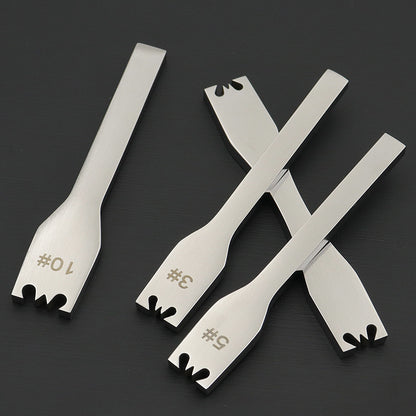 Stainless steel zipper detatcher tool set for #3, #5, and #10