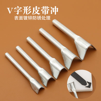 V-Shaped Leather Edge Punch For Belts