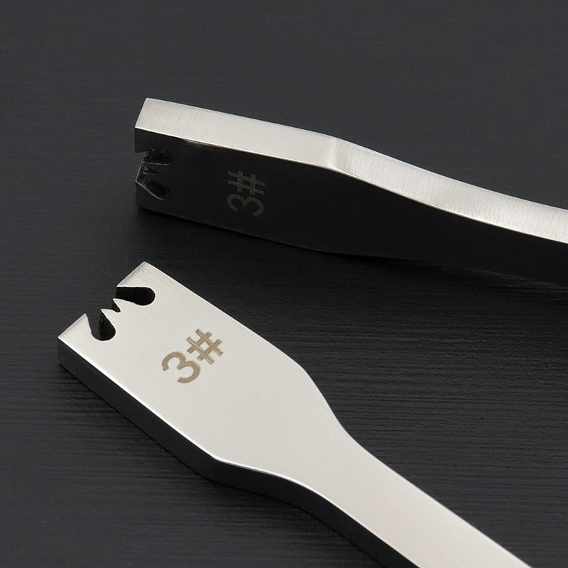 Stainless steel #3 zipper detatcher tool with toothed notch