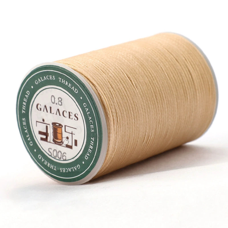 0.8mm / 90 Meters Flat Waxed Thread for Leather Sewing – 16-Strand Polyester Wax Cord, 90m Roll, High Strength Hand Stitching Thread