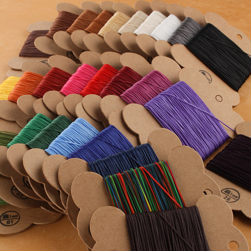1mm/30meters Flat Waxed Polyester Thread For Leather Hand Sewing in 28 Colors