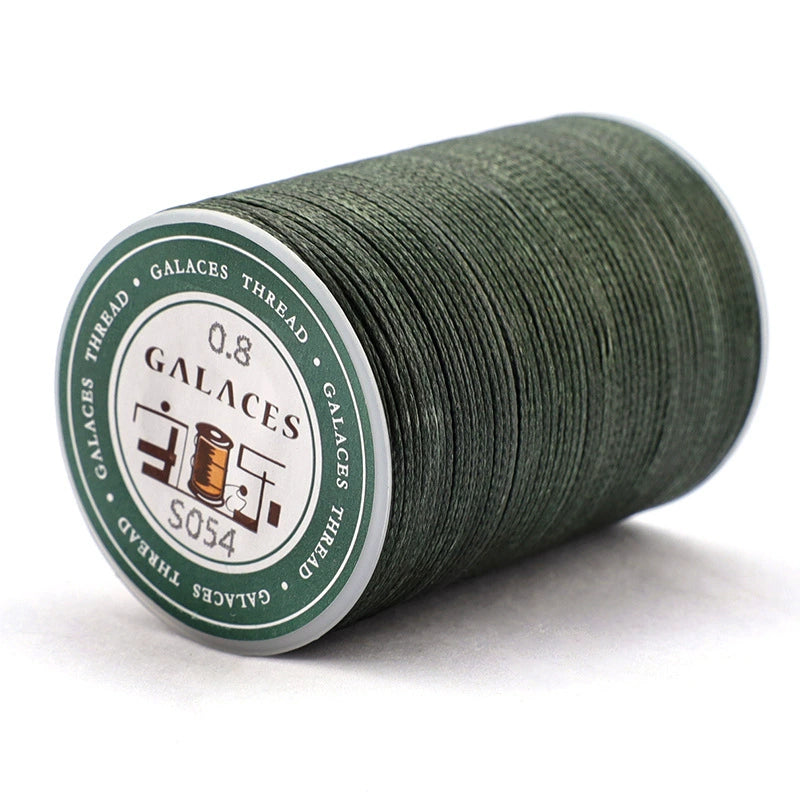 0.8mm / 90 Meters Flat Waxed Thread for Leather Sewing – 16-Strand Polyester Wax Cord, 90m Roll, High Strength Hand Stitching Thread