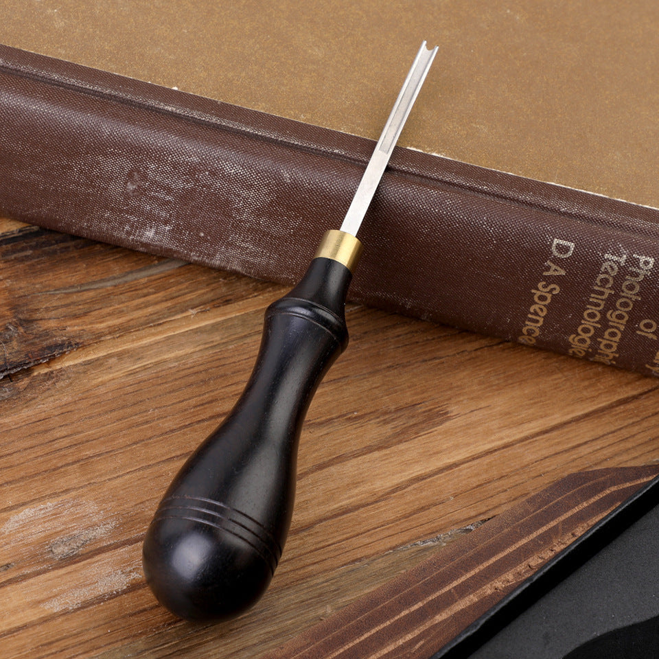 Edge Beveler Pro with Wooden Handle Wide Mouth Skiving For Leather
