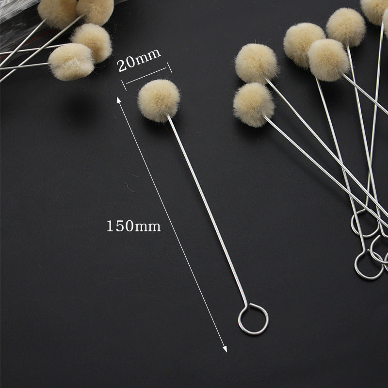 Wool Dauber Ball Dye Applicator – DIY Leather Oil & Dye Brush, Handmade Velvet-Back Wool Ball for Leathercraft