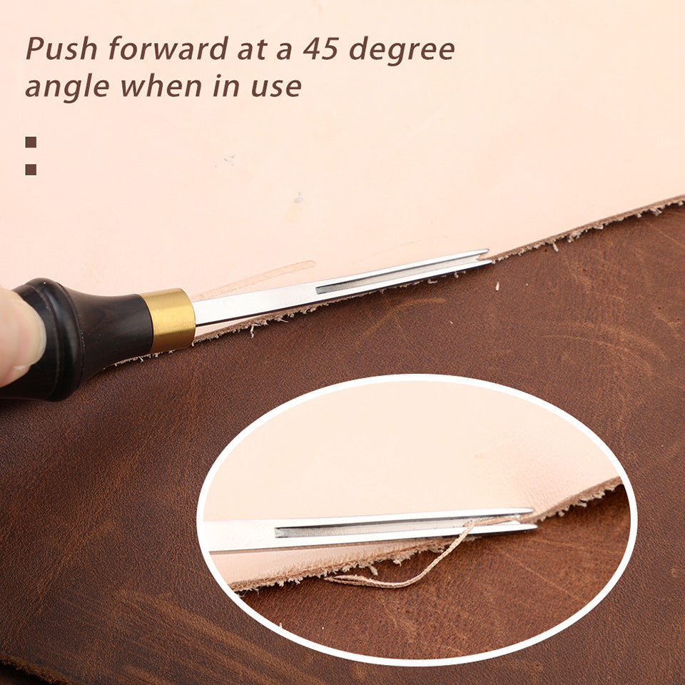Edge Beveler Pro with Wooden Handle Wide Mouth Skiving For Leather