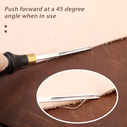 Edge Beveler Pro with Wooden Handle Wide Mouth Skiving For Leather