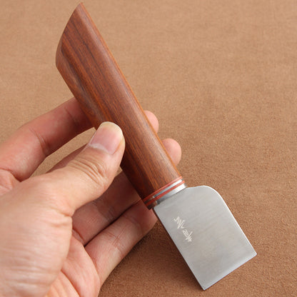 Thumb Knife 36mm For Cutting Leather with Rosewood Handle, Right-Hand Leathercraft Knife for DIY