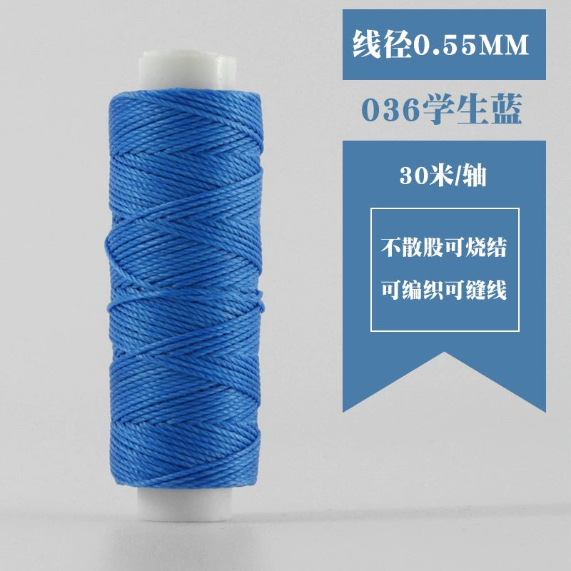 Waxed round thread spool in royal blue