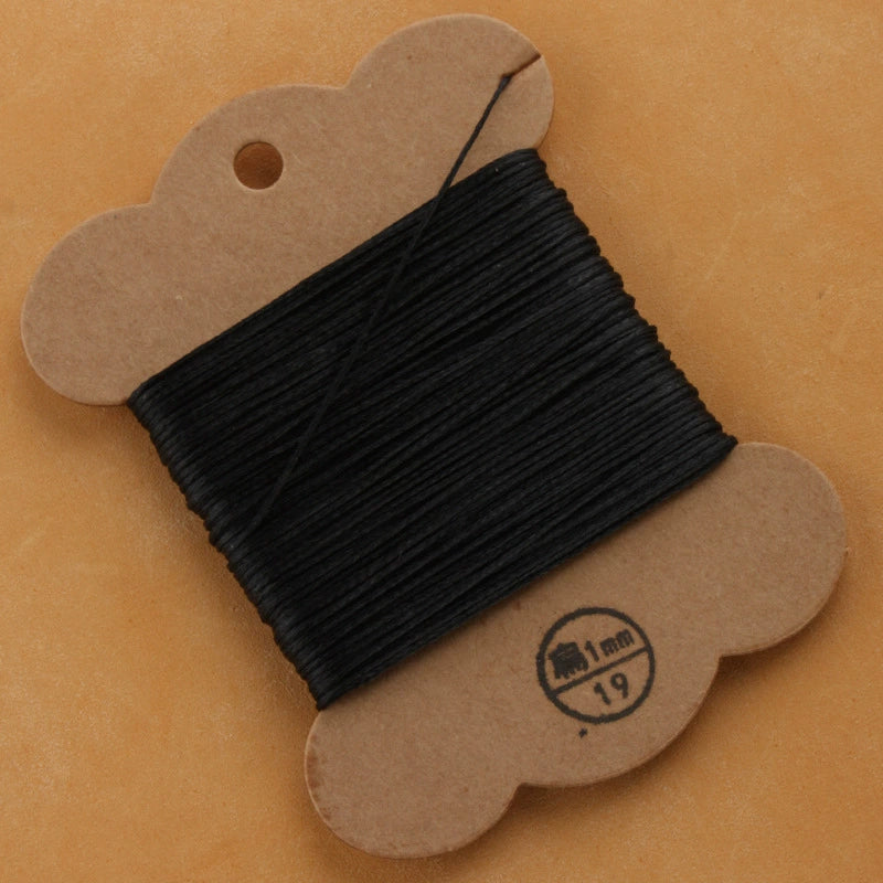 1mm/30meters Flat Waxed Polyester Thread For Leather Hand Sewing in 28 Colors