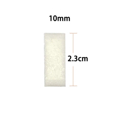 10mm broad tip pad, white rectangular insert measuring 2.3cm
